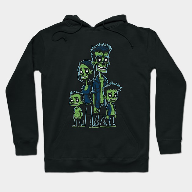 Zombie Family - 4 Hoodie by NeverDrewBefore